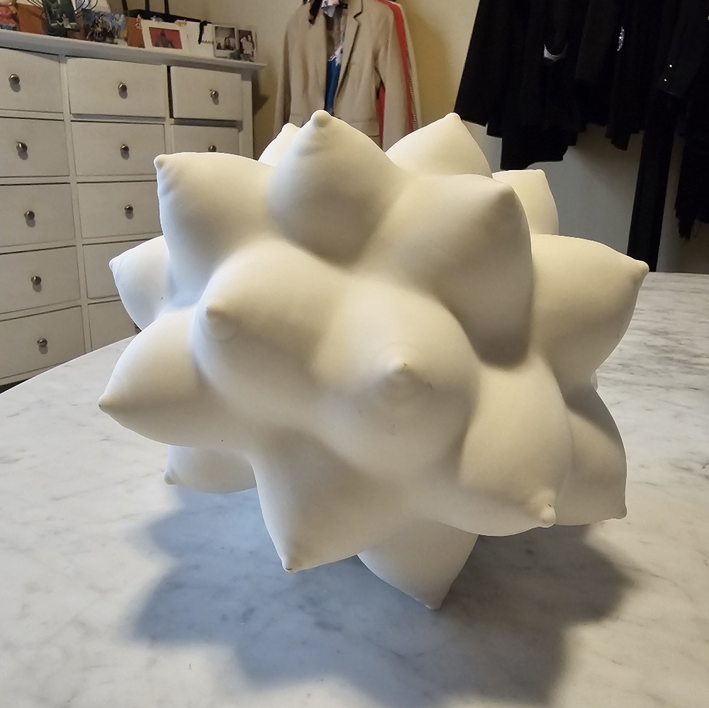 Jonathan Adler Georgia Orb Modern White Sculptural Art Piece